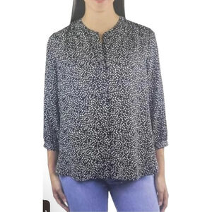 Jachs Girlfriend Womens 3/4 Sleeve Top, Black, XL